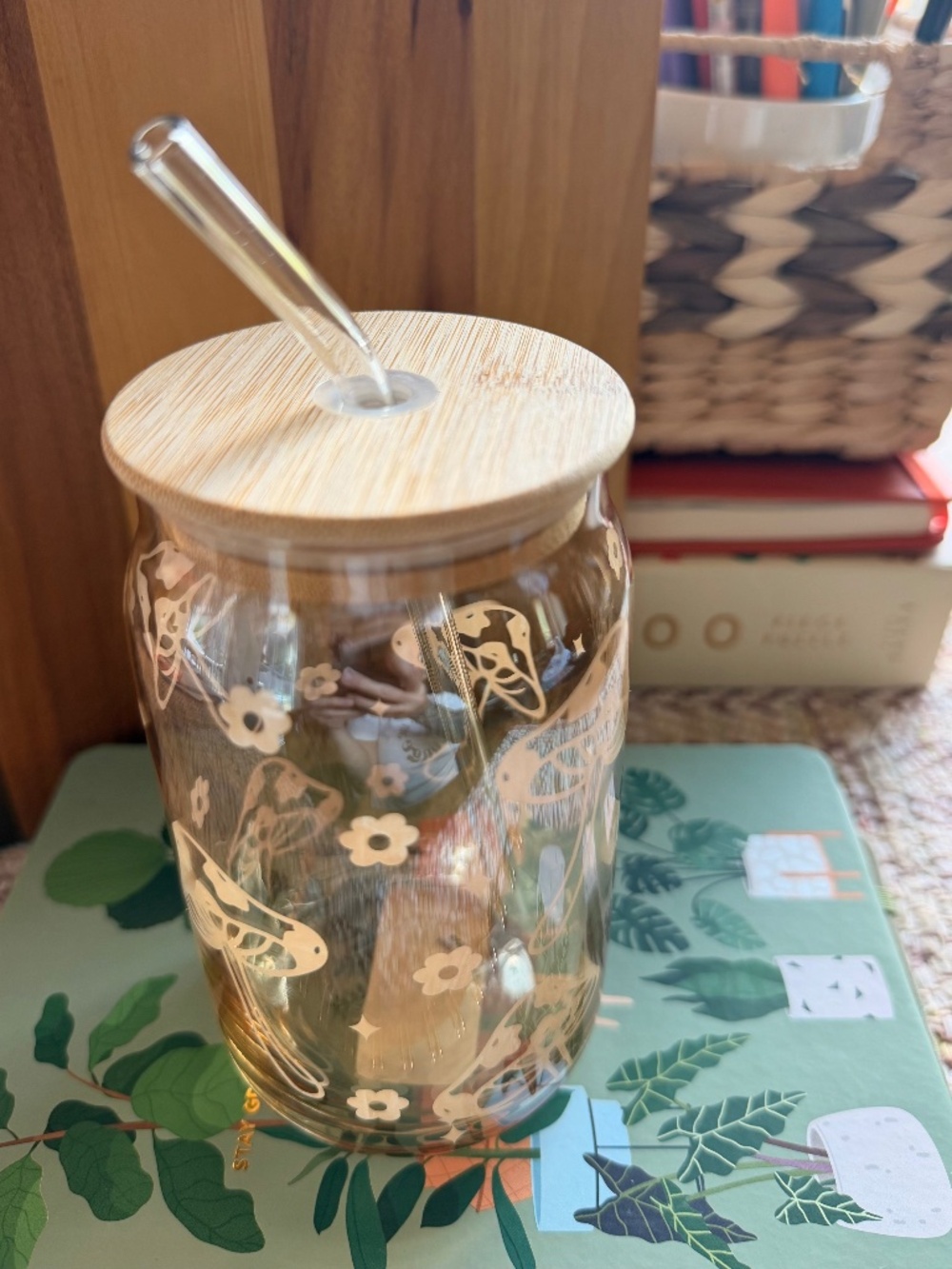 Glass & Bamboo Beverage Container